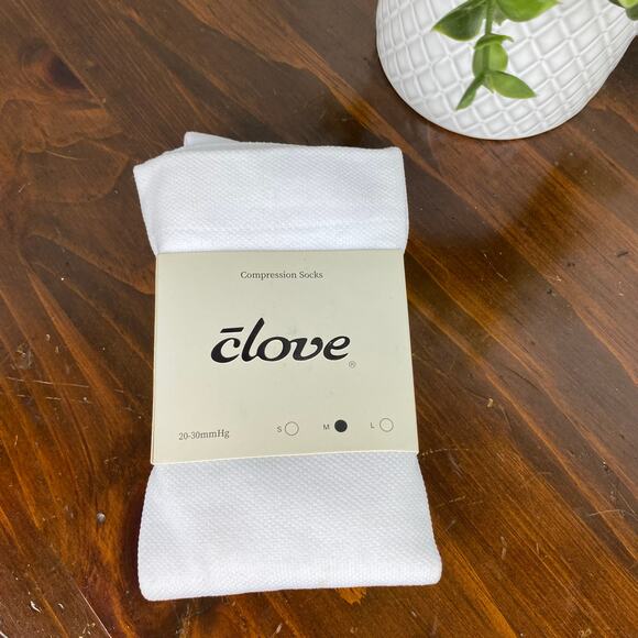 Clove Shoes Compression Socks White Medium - Picture 4 of 6
